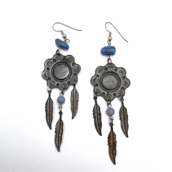Sterling Silver Delicate Dangle Feather Earrings - Picture 3 of 4